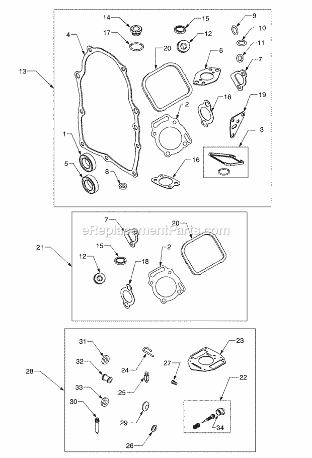 Gasket Set And Overall Kits Diagram and Parts List for 3185 14A-665-100 Cub Cadet Lawn Tractor